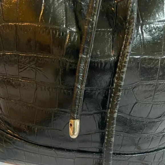 Francesco rogani black croc leather satchel handbag - Picture 8 of 15